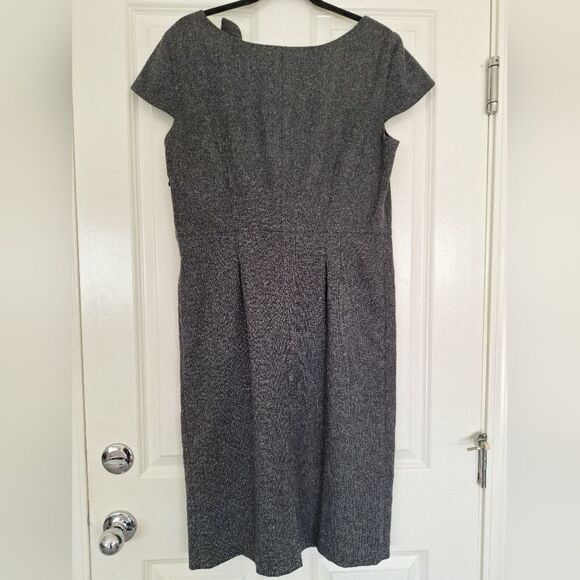 Oscar De La Renta blend gray short sleeve midi dress size 12 - Picture 2 of 6